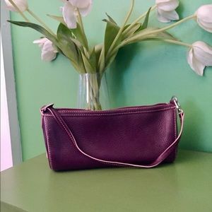 Cole Haan plum leather bag with pink trim